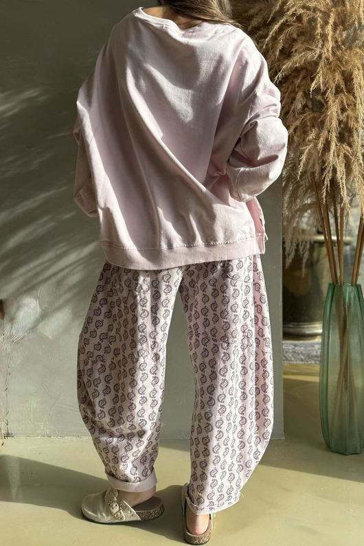 Lagen Lantern Sleeve Sweatshirt Rose